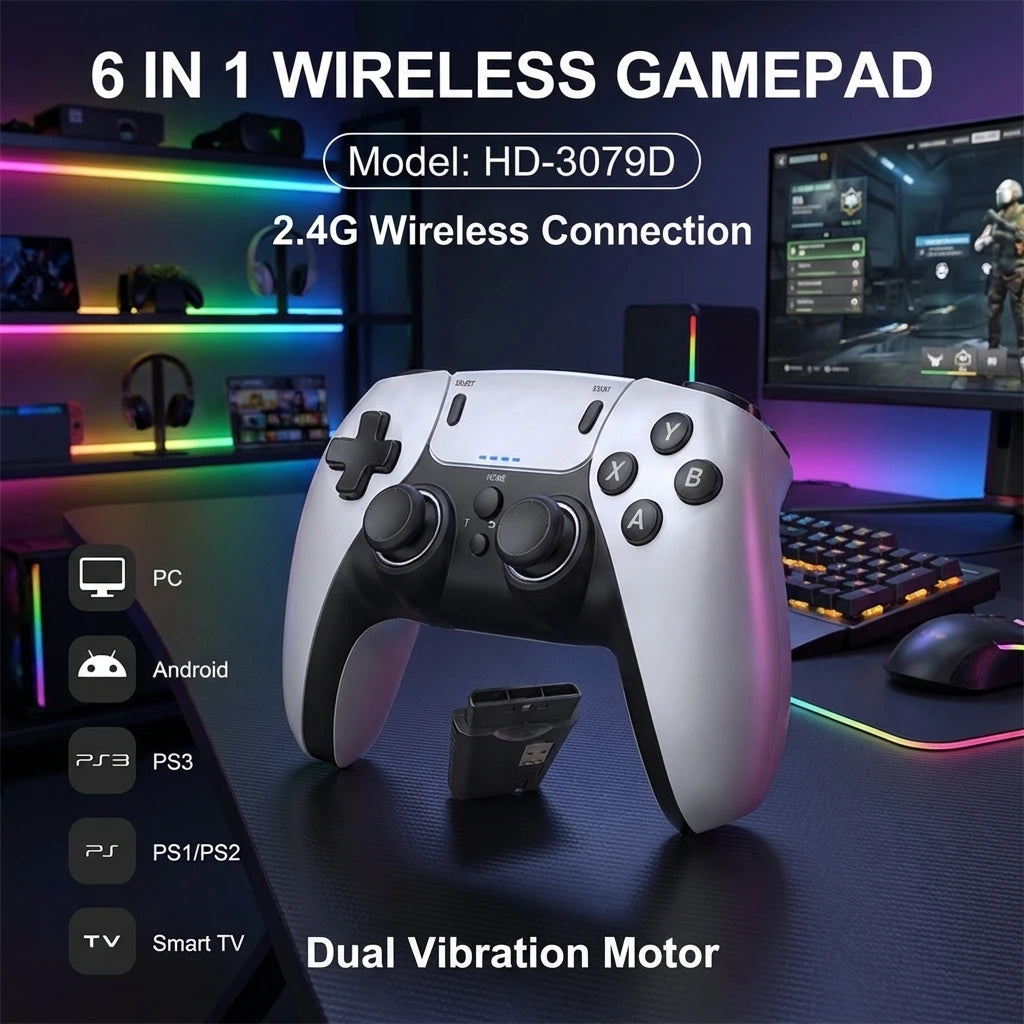 Handheld Wireless Gaming Controller Entertainment Gamepad for PS1 PS2 PS3 PC Android - Portable Console