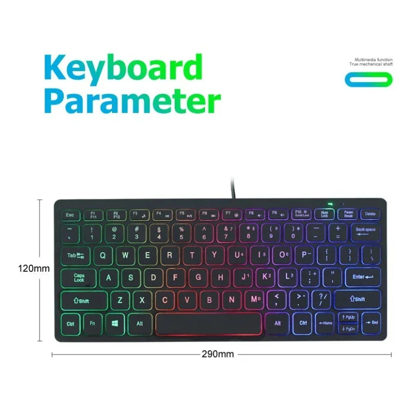 APAYADO K1000 Mini Wired Keyboard Portable USB Keyboard for Laptop/Computer