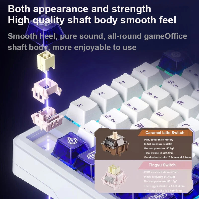 AULA L99 New Screen Display Gaming Keyboard Intelligent Screen Mechanical Keyboard 8000mAh 3 Mode Connection For E-sports Gifts