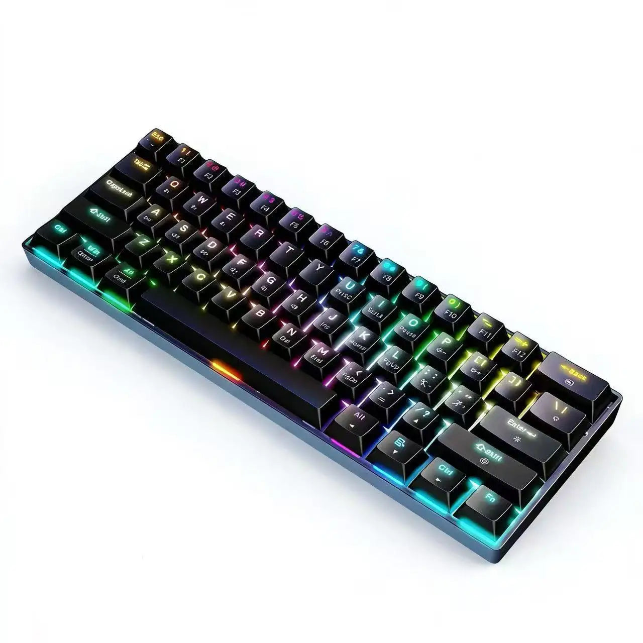 Tri-Mode Bluetooth Wireless Mechanical Keyboard 61 Keys RGB Backlit Gaming Keyboard Universal for Desktop Laptop PC Gamer
