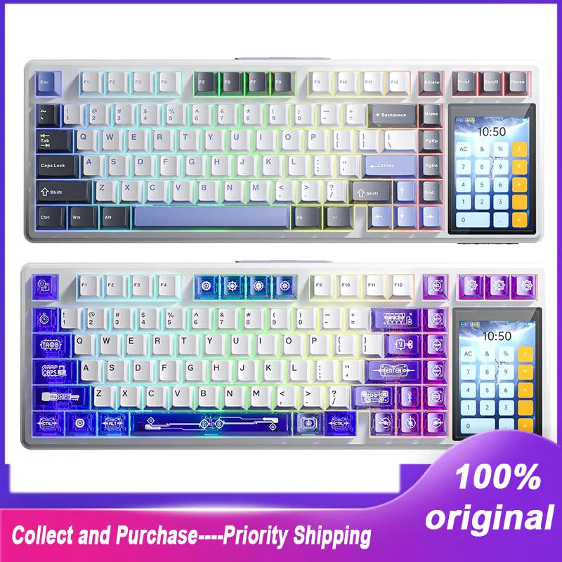 AULA L99 New Screen Display Gaming Keyboard Intelligent Screen Mechanical Keyboard 8000mAh 3 Mode Connection For E-sports Gifts