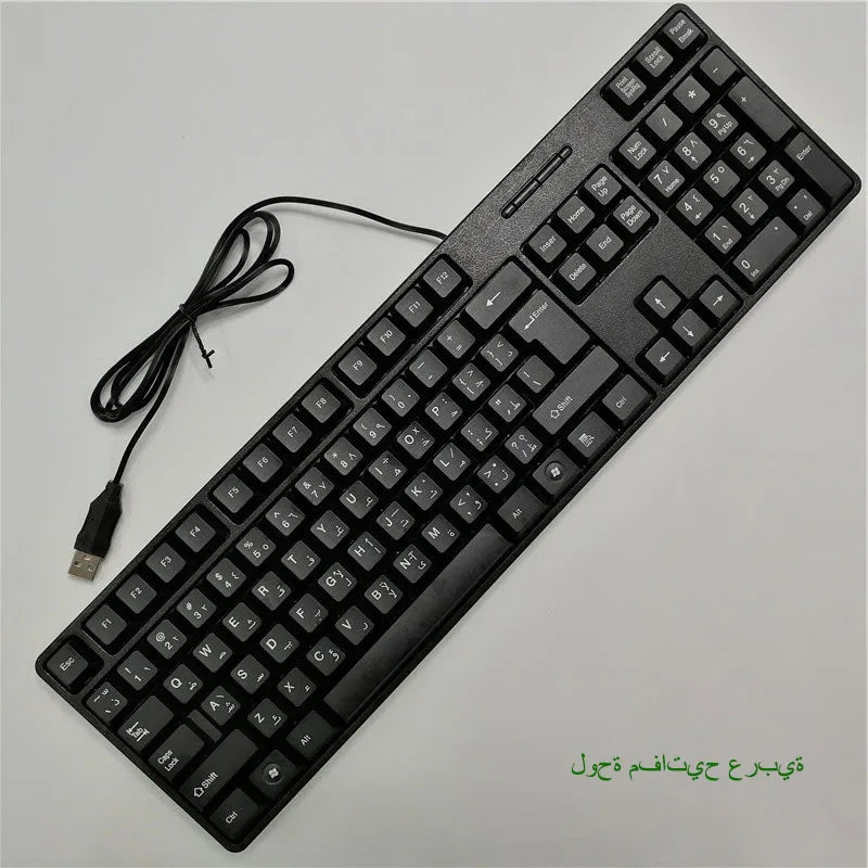 Spanish French  Russian Arabic Letter keycaps Keyboard Gaming Keyboard Usb Wired 104 Keys  For Computer