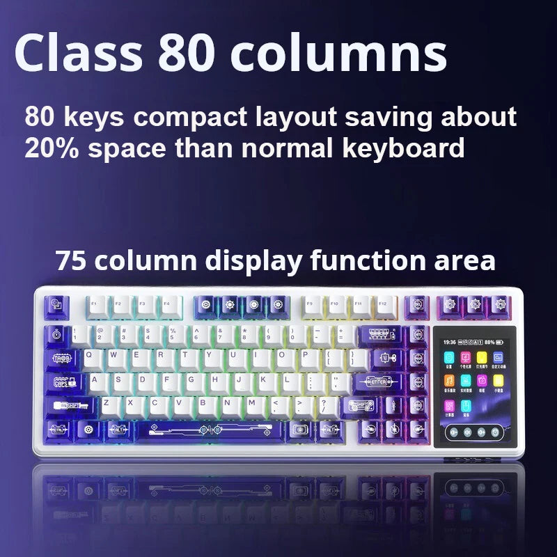 AULA L99 New Screen Display Gaming Keyboard Intelligent Screen Mechanical Keyboard 8000mAh 3 Mode Connection For E-sports Gifts