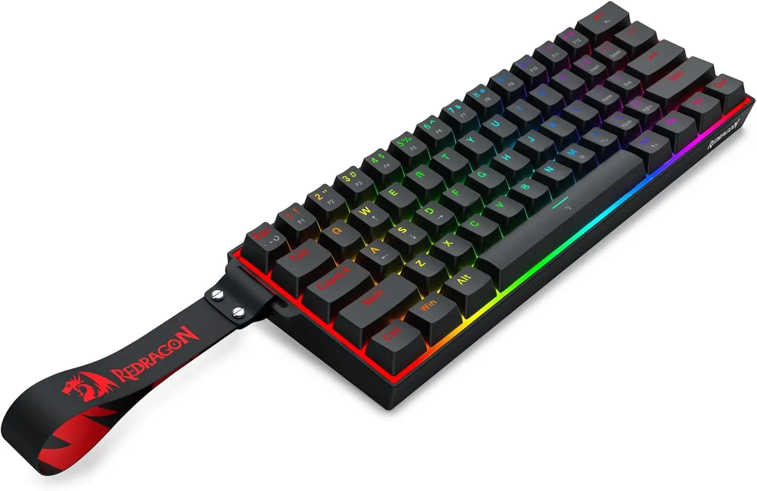 Redragon K617 HE Rapid Trigger Gaming 60% 61 Keys Wired Mechanical Keyboard,Dedicated Hall Effect Magnetic Switch,Strap Version