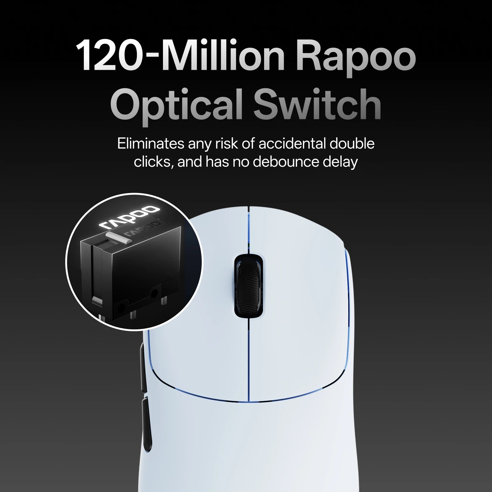 Rapoo VT0 Air MAX Wireless Gaming Mouse True 8K Wireless Polling Rate Esports Grade 39g Lightweight 30000DPI Optical Encoder