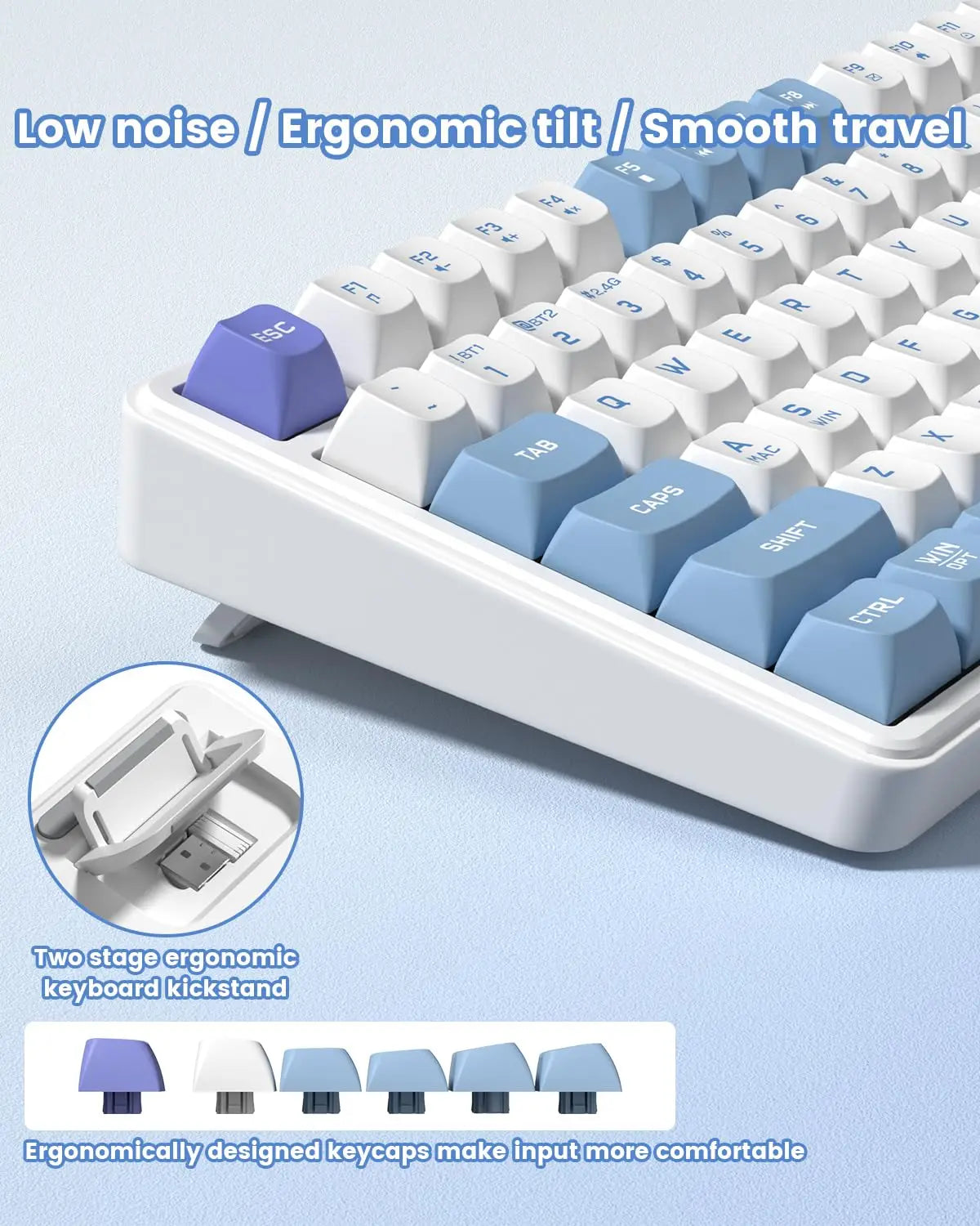 Womier DK75 75% Wireless Keyboard with Knob&Screen Tri-Mode 2.4G/USB/BT5.0 Anti-Ghosting No-Conflict Silent Membrane Keyboard