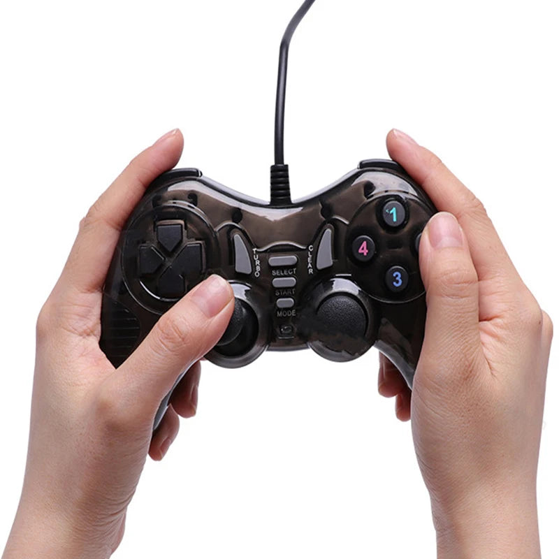 USB Wired Dual Vibration Gaming Controller Joystick For PC Computer Windows XP 7 8 10 PS3 Gamepad